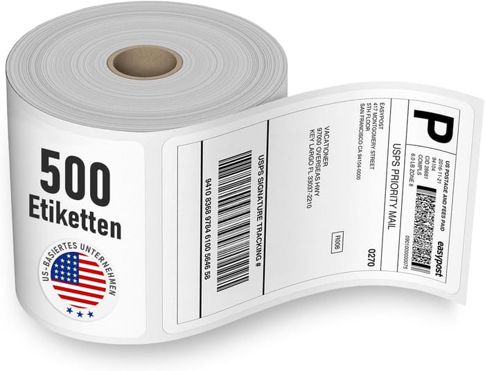 4×6 thermal label roll – Produktbild aus Händlerangaben